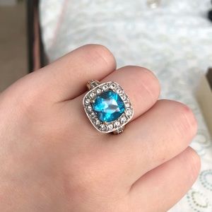 Blue Topaz Gold Ring